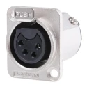 Amphenol Industrial Panel XLR Connector Straight 133V 10A Female 4 Contacts Silver Plating AC4FDZ