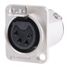 Amphenol Industrial Panel XLR Connector Straight 133V 10A Female 4 Contacts Silver Plating AC4FDZ