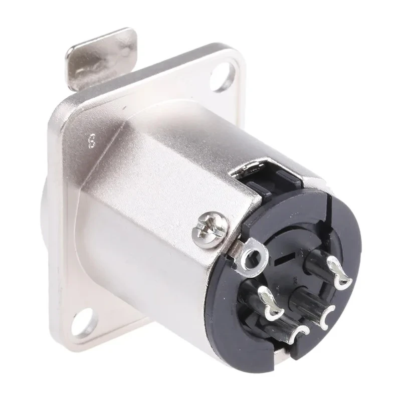 Amphenol Industrial Panel XLR Connector Straight 133V 10A Female 4 Contacts Silver Plating AC4FDZ