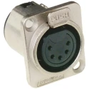 Amphenol PCD US Panel XLR Connector Straight Female 5 Contacts 7.5A 133V Tin Plating Zinc Alloy AC5FDZ
