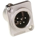 Amphenol Industrial Panel XLR Connector, Straight, 133V, Male, 6 Way, Silver Plating AC6AMDZ