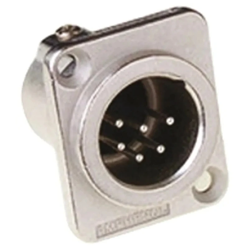 Amphenol Industrial Panel XLR Connector, Straight, 133V, Male, 6 Way, Silver Plating AC6AMDZ
