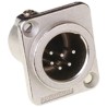 Amphenol Industrial Panel XLR Connector, Straight, 133V, Male, 6 Way, Silver Plating AC6AMDZ