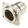 Amphenol Industrial Panel XLR Connector, Straight, 7 Way, Male, 133V, 5A, Gold Plating AC7MDZ