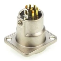 Amphenol Industrial Panel XLR Connector, Straight, 7 Way, Male, 133V, 5A, Gold Plating AC7MDZ