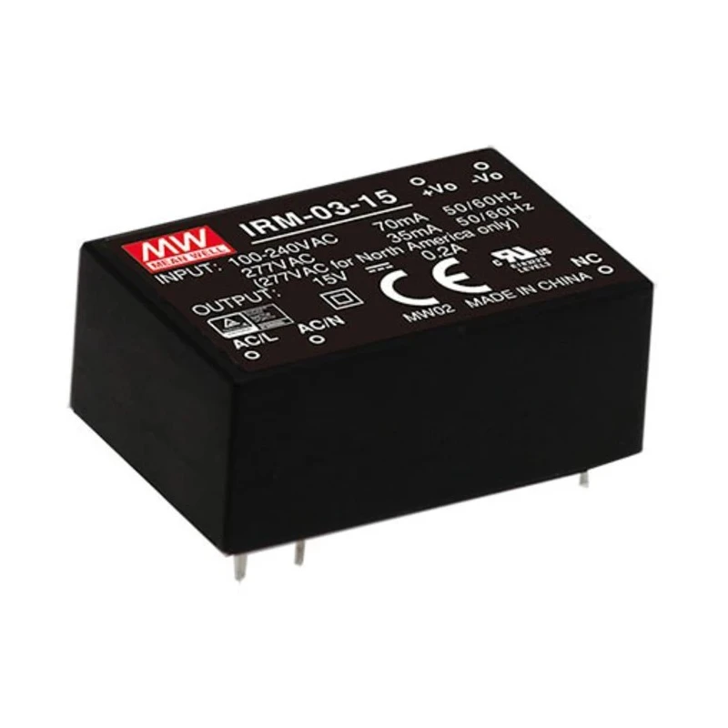 MEAN WELL IRM-03-15 Switching Power Supply 15V DC 3W Universal AC Input 85-305V AC IRM-03-15