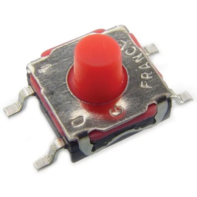 C & K IP67 Red Tactile Switch Button, SPST 50mA 12 V dc, Surface Mount 
