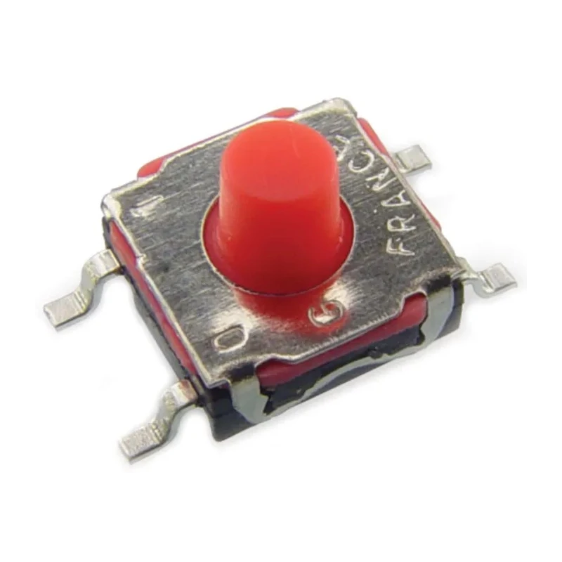 C & K IP67 Red Tactile Switch Button, SPST 50mA 12 V dc, Surface Mount 