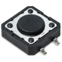 C & K IP40 Black Tactile Switch Button SPST 50mA 12V dc Through Hole 