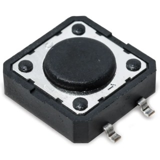 C & K IP40 Black Tactile Switch Button SPST 50mA 12V dc Through Hole 