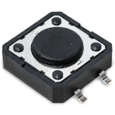 C & K IP40 Black Tactile Switch Button SPST 50mA 12V dc Through Hole 