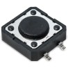 C & K IP40 Black Tactile Switch Button SPST 50mA 12V dc Through Hole