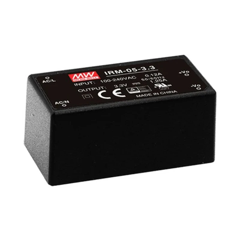 MEAN WELL IRM-05-3.3 Switching Power Supply 3.3V DC 4.1W 1.25A PCB Mount IRM-05-3.3
