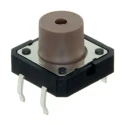 C & K  IP40 Black Tactile Switch Button, SPST 50mA 12 V dc Through Hole