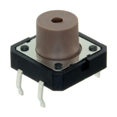 C & K  IP40 Black Tactile Switch Button, SPST 50mA 12 V dc Through Hole