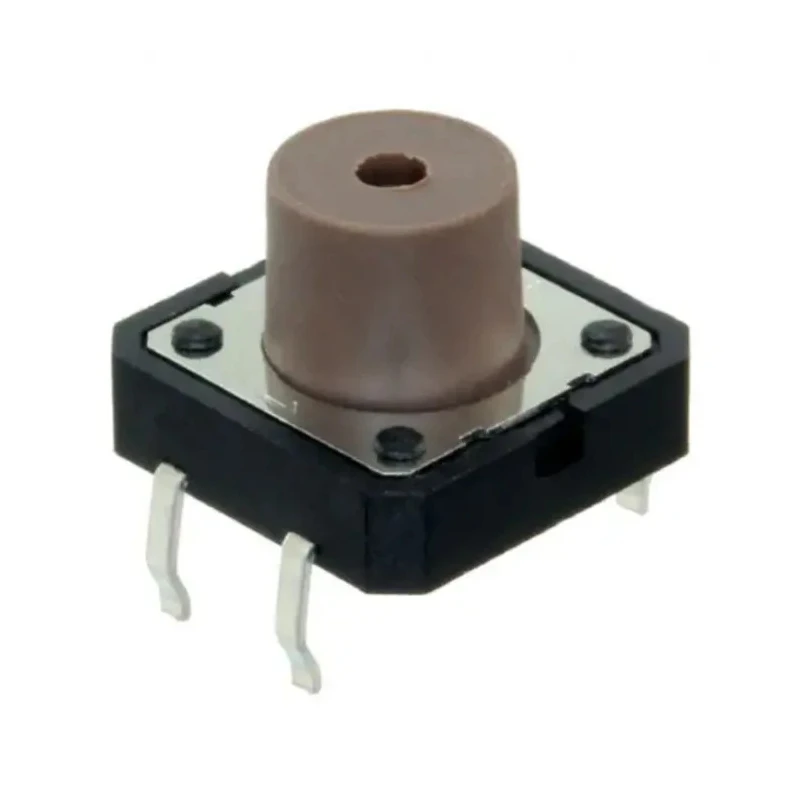 C & K  IP40 Black Tactile Switch Button, SPST 50mA 12 V dc Through Hole