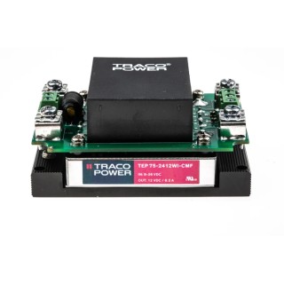 TRACOPOWER DC/DC Converter 9.6V/13.2V Output, 36V dc Input, 6.3 A Output Current, Chassis Mount, 75W TEP 75-2412WI-CMF