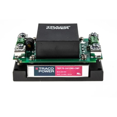 TRACOPOWER DC/DC Converter 9.6V/13.2V Output, 36V dc Input, 6.3 A Output Current, Chassis Mount, 75W TEP 75-2412WI-CMF