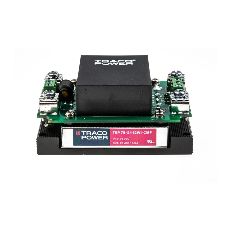 TRACOPOWER DC/DC Converter 9.6V/13.2V Output, 36V dc Input, 6.3 A Output Current, Chassis Mount, 75W TEP 75-2412WI-CMF