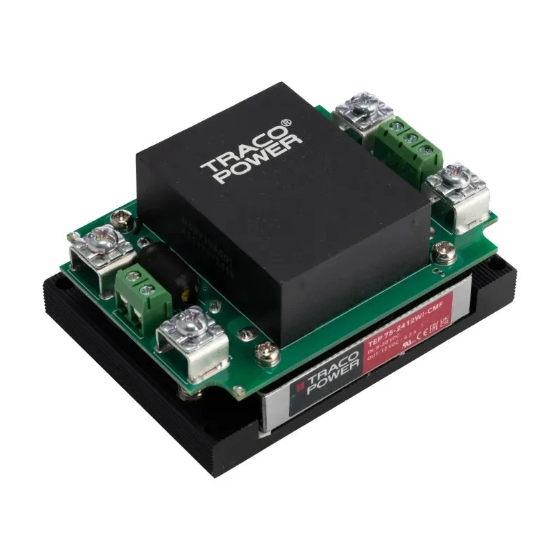 TRACOPOWER DC/DC Converter 9.6V/13.2V Output, 36V dc Input, 6.3 A Output Current, Chassis Mount, 75W TEP 75-2412WI-CMF