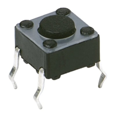 C & K Black Momentary Tactile Switch Button SPST 50mA 12 V dc Surface Mount IP40 