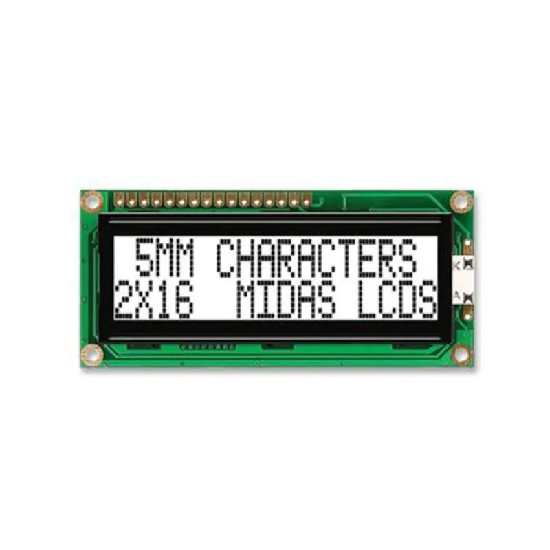 Midas G Alphanumeric LED LCD Monochrome Display 2 x 16 Characters White on White MC21605G6W-FPTLW-V2