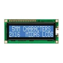 Midas G Alphanumeric LED LCD Monochrome Display Blue on White 2 x 16 Characters MC21605G6WD-BNMLW-V2
