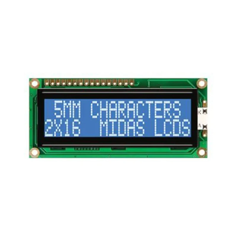 Midas G Alphanumeric LED LCD Monochrome Display Blue on White 2 x 16 Characters MC21605G6WD-BNMLW-V2