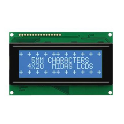 Midas Alphanumeric LED LCD Monochrome Display Blue on White 4 x 20 MC42005A6W-BNMLW-V2