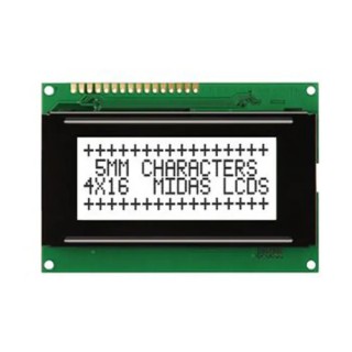 Midas Alphanumeric LED LCD Monochrome Display White on White 4 x 16 MC41605A6W-FPTLW-V2