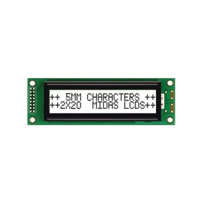 Midas A Alphanumeric LED LCD Monochrome Display White on White 2 x 20 MC22005A6W-FPTLW-V2