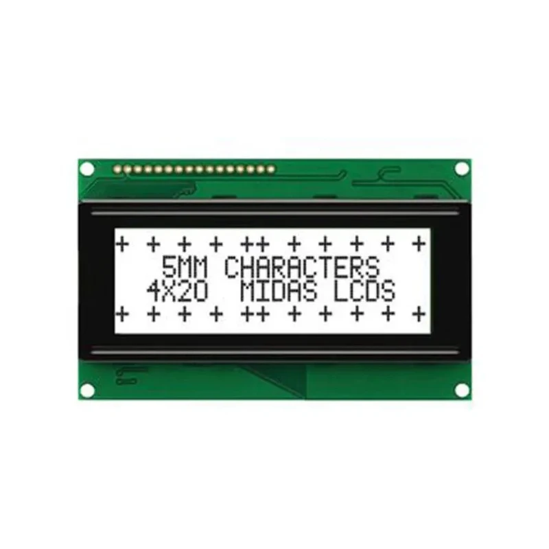 Midas Alphanumeric LED LCD Monochrome Display White on White 4 x 20 MC42005A6W-FPTLW-V2