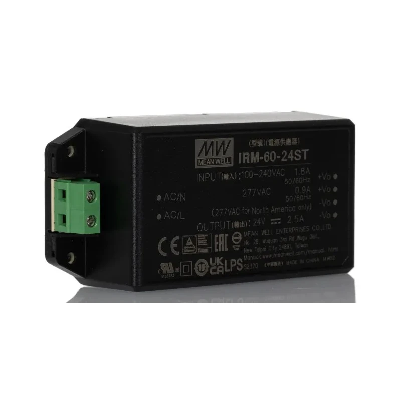 MEAN WELL IRM-60-24ST Switching Power Supply 24V DC 60W 85-264V AC Chassis Mount IRM-60-24ST