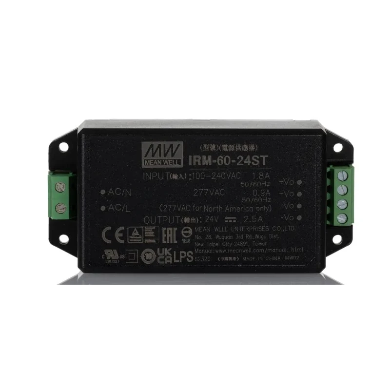 MEAN WELL IRM-60-24ST Switching Power Supply 24V DC 60W 85-264V AC Chassis Mount IRM-60-24ST