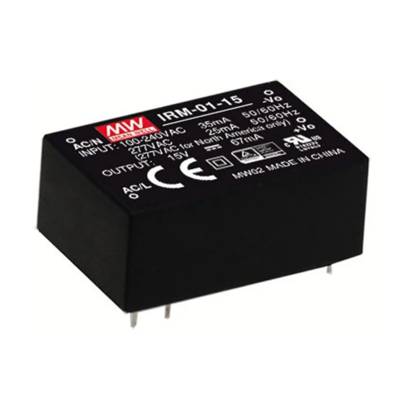 MEAN WELL IRM-01-15 1W 15V DC Switching Power Supply PCB Mount IRM-01-15