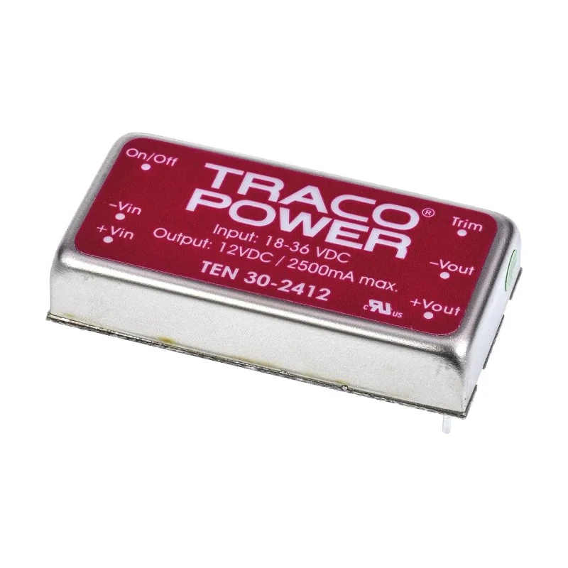 TRACOPOWER DC/DC Converter 12V DC Output 2.5A 36V DC Max Input 18V Min Input 30W PCB Mount TEN 30-2412