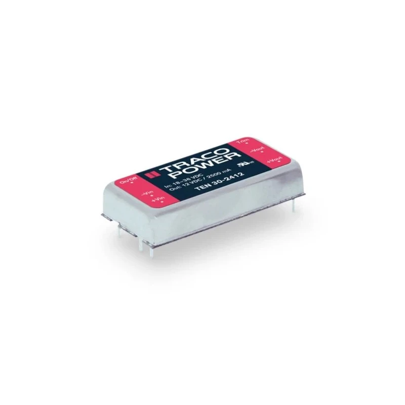 TRACOPOWER DC/DC Converter 12V DC Output 2.5A 36V DC Max Input 18V Min Input 30W PCB Mount TEN 30-2412