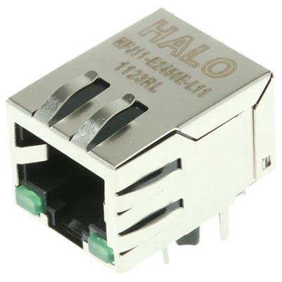 Halo Electronics FastJack Series RJ45 Connector Female Through Hole Right Angle 1 Port 8 Way RJ45 