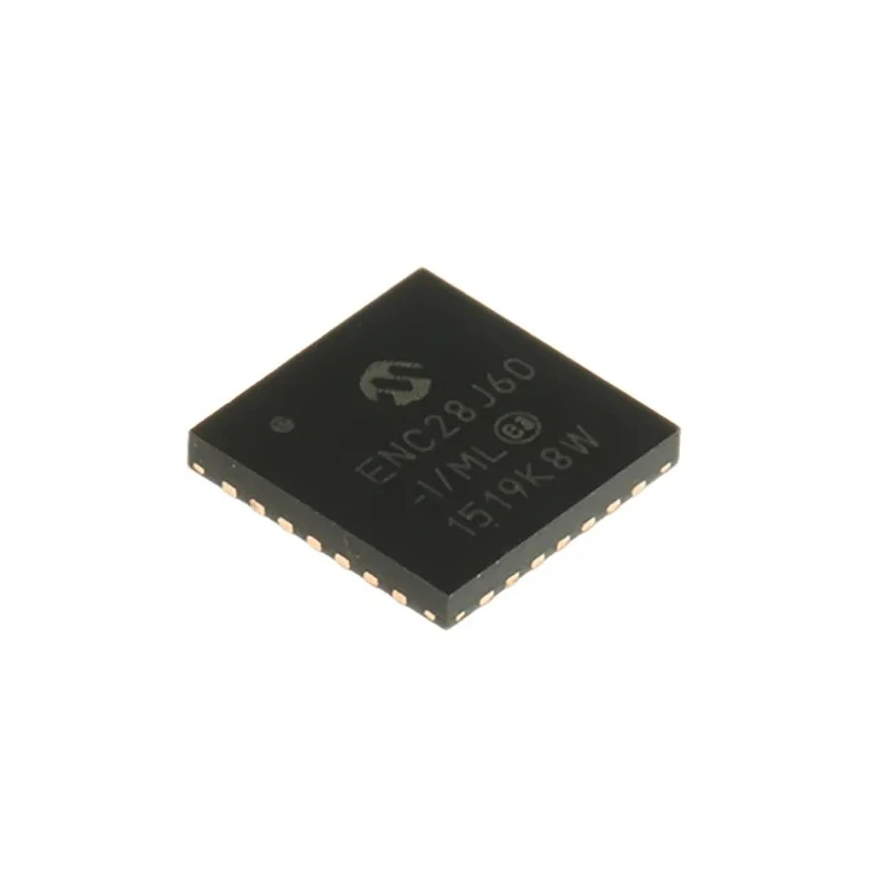Microchip 28-Pin QFN EP Ethernet Controller IC, Serial-SPI Interface, 3.3V to 3.6V, 10 Mbps, Full Duplex/Half ENC28J60-I/ML