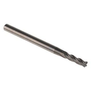 Dormer Solid Carbide End Mill Cutter 2.5 mm Diameter, 9 mm Cut Length, 3 mm Plain Shank, 4 Flutes, Bright Finish S9042.5