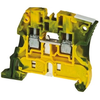 Entrelec ZS16 Series DIN Rail Terminal Block Screw Clamp Green, Yellow 16mm² 76A 1000V AC 1SNK510150R0000