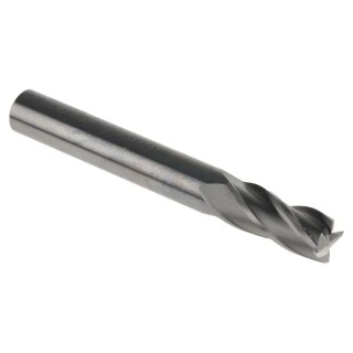 Dormer End Mill Solid Carbide 8 mm Cutter, 8 mm Shank Diameter, 19 mm Cut Length, 4 Flutes, Bright Finish S9048.0
