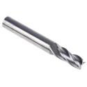Dormer Solid Carbide End Mill, 9 mm Cutter Diameter, 10 mm Shank, 21 mm Cut Length, 72 mm Overall Length, Bright S9049.0