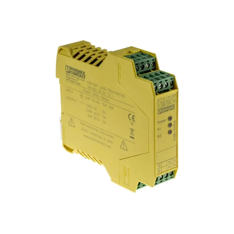 Phoenix Contact Safety Relay 24V AC/DC, 2 Safety Contacts, 1 Auxiliary Contact, IP67, Model THC4 