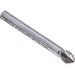 Dormer High Speed Steel Countersink Drill Bit 6.3 mm Head Diameter, 3 Flute, 90° Angle, 45 mm Length G1366.3