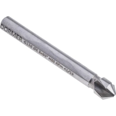 Dormer High Speed Steel Countersink Drill Bit 6.3 mm Head Diameter, 3 Flute, 90° Angle, 45 mm Length G1366.3