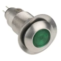 Marl Panel Mount LED Indicator Green, 12.7 mm Mount Hole, Solder Tab Terminal, IP67 Rated, 12-28V DC, 538-532-63