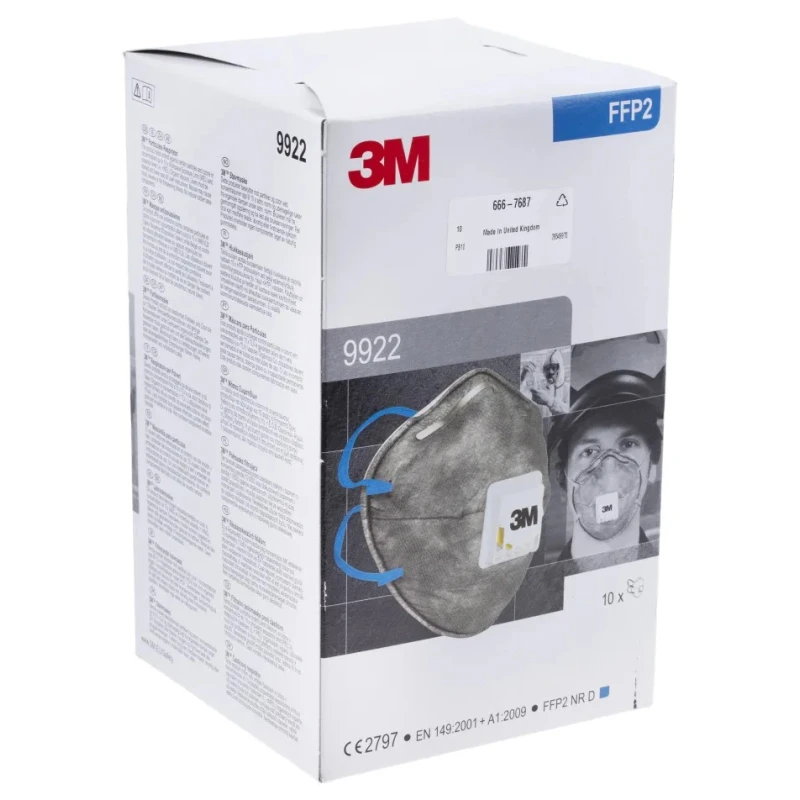 NEUTRAL 9900 Speciality Series Valved Respirator Mask Flat Fold Moulded Grey 10 Per Pack FFP2