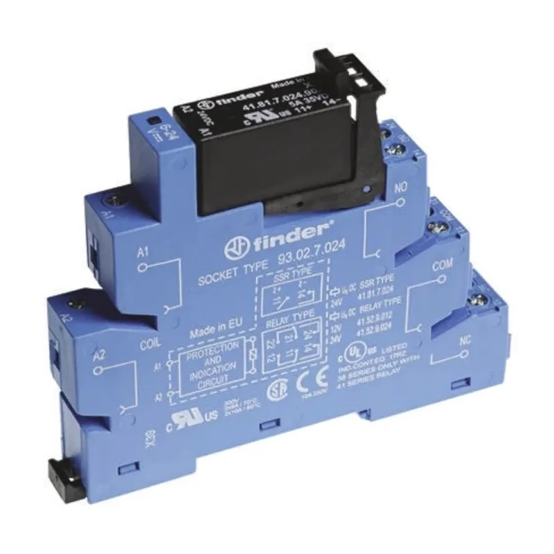 Finder 38 Series Interface Relay, DIN Rail Mount, 24V dc Coil Voltage, SPST Contact, 6A Switching Current 38.41.7.024.9024