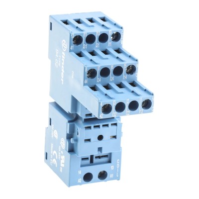 Finder 8 Way 250V AC DIN Rail Relay Socket, 10A Current, Screw Terminal, Compatible with 55.34 and 55.32 Relay 94.02SMA